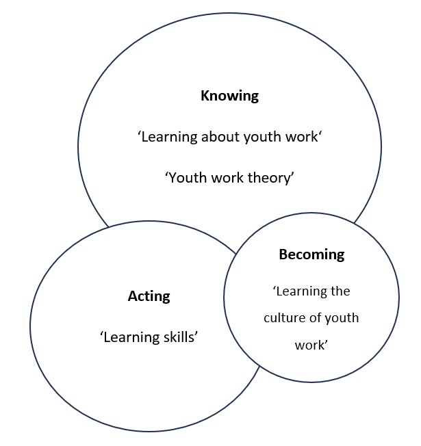 Diagram showing Formal youth work education